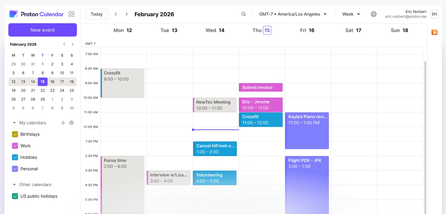 Proton Calendar