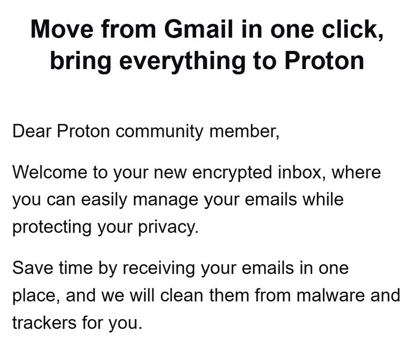 Proton Mail Gmail Migration
