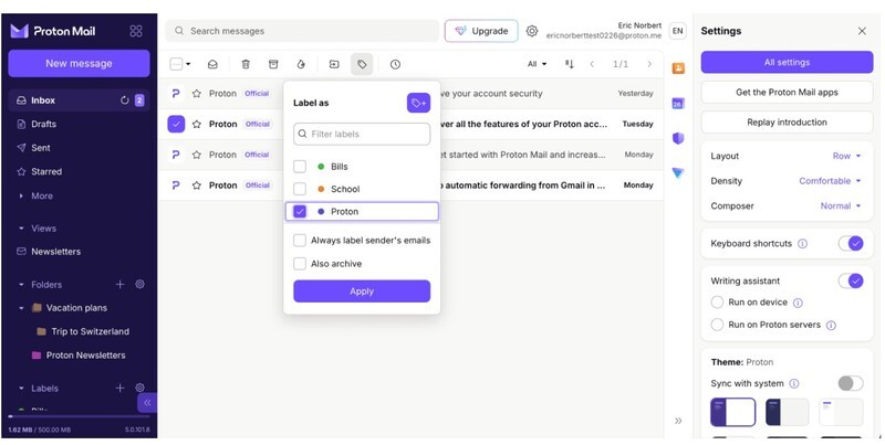 Proton Mail Labels