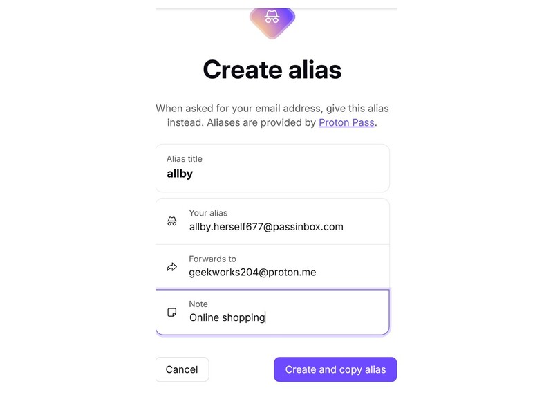Proton Mail Online Alias