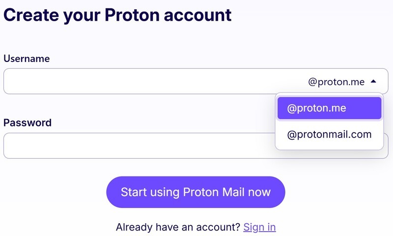 Proton Mail Signup
